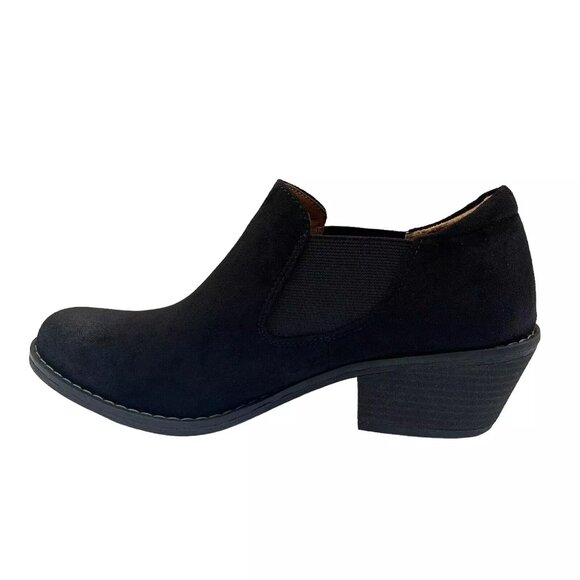 Eurosoft Womens Ankle Bootie Size 8 Solid Black Slip on Flexible Cushioned Shoes - Picture 5 of 14